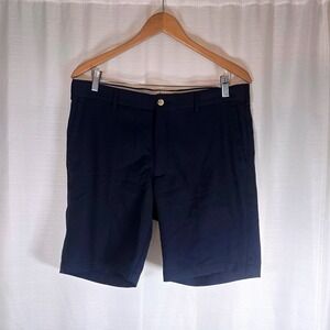 Peter Millar Navy‎ Blue Shorts Mens Size 33 Flat Front Casual Golf Lightweight